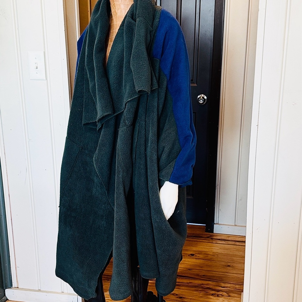 Custom-made, polar fleece coat.